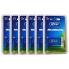 Kit 6 Baterias Recarregável 9 Volts Knup 9v 450mah Original