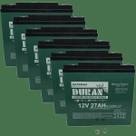 Kit 6 Baterias Selada Gel Ciclo Profundo Duran 27ah 12v 6-dzm-20