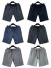 kit 6 bermudas moletom masculino adulto bolsos lateral com ziper