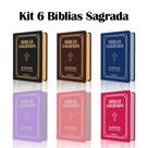 Kit 6 Bíblias Sagrada Pequena - Luxo Variadas Kit 6 Bíblias Sagrada Pequena - Luxo Variadas
