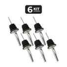 Kit 6 bico dosador inox para garrafas barman