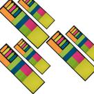 Kit 6 Blocos com 11 Peças Coloridas de Notas Autocolantes para Estudos e Trabalho