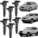 Kit 6 Bobina Ignição Azera 3.3 V6 Santa Fé 3.5 Veracruz 3.8