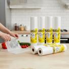 Kit 6 bobinas sacos transparente picotada 40x60 c/400 sacos