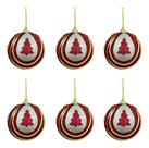 Kit 6 Bolas Bolinha Natal Enfeite Decorada Árvore Brilhante