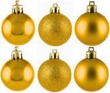 Kit 6 Bolas de Natal 8 cm Vermelho ou Dourado Foscas, Brilhantes e com Glitter para Árvore de Natal e Decoração Nata