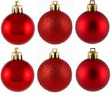 Kit 6 Bolas de Natal 8 cm Vermelho ou Dourado Foscas, Brilhantes e com Glitter para Árvore de Natal e Decoração Nata