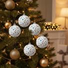 KIT 6 Bolas de Natal Decorativa Enfeite para Arvore Natal Bolinha Decoração Natal Branco 5/6/7/8cm