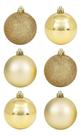 Kit 6 Bolas De Natal Douradas Brilhantes 8 Cm Kit 6 Bolas De Natal Douradas Brilhantes 8 Cm