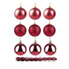 Kit 6 Bolas De Natal Mista 7cm Vinho Decoração Árvore