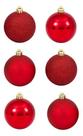 Kit 6 Bolas De Natal Vermelhas Brilhantes 6 Cm