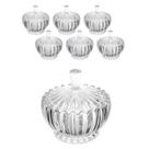 Kit 6 Bomboniere Potiche De Vidro Tampa Bala Decoração 240ml