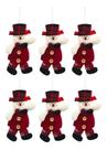 Kit 6 Boneco De Neve Pendente Enfeite Para Árvore De Natal