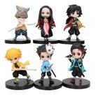 Kit 6 Bonecos Action Figure Demon Slayer Tanjiro Nezuko