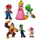 Kit 6 Bonecos Super Mario Bros Action Figure Miniatura Yoshi