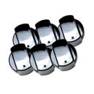 Kit 6 botões manipulo fogao vitrum preto ita001406