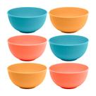 Kit 6 Bowl Fibra de Bambu PP Resistente Stripes Cores Sortidas Tigela 15cm Lyor
