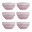 Kit 6 Bowl Tigela cor Rosa Relevo Diamante 422 ml Germer