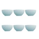Kit 6 Bowl Tigela Sobremesa Azul Vintage Relevo Tassel 456ml