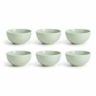 Kit 6 Bowl Tigela Verde Relevo Shell 408 ml Germer Porcelana
