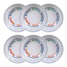 Kit 6 Bowls Melamina Off White 650ml Tema Naval Mar Peixe