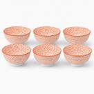 Kit 6 Bowls Tigelas Cumbucas Cerâmica Arancia Laranja 12cm Minimalista Sobremesas 300ml