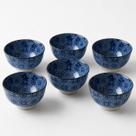 Kit 6 Bowls Tigelas Cumbucas Cerâmica Minimalista Sobremesas 12cm Azul Mandala 300ml Kit 6 Bowls Tigelas Cumbucas Cerâmica Minimalista Sobremesas 12cm Azul Mandala 300ml