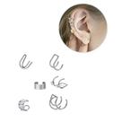 Kit 6 Brincos Femininos de Pressão Piercing Orelha Banhado na Cor Ouro