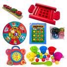 Kit 6 Brinquedos Pedagógicos Educativos Primeira Infância