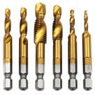 Kit 6 Brocas 3 em 1 Lorben Faz Rosca Chanfra Perfura HSS M3/M4/M5/M6/M8/M10 - GT6211