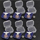 Kit 6 Broche Botton Espirito Santo Com Caixinha + Medalha São Bento