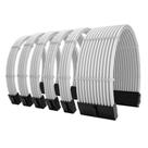 Kit 6 cabo sleeved branco extensor fonte 1-atx 2-cpu 3-gpu