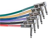 Kit 6 Cabos ligação de pedais guitarra 10 cm angulado