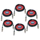 Kit 6 Cabos Microfone/dmx - Xlr/canon Balanceado 10 Metros