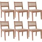 Kit 6 Cadeira Área Externa Cozinha Varanda Corda Náutica Bege Giardino G01 Castanheira - Lyam Decor