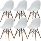 Kit 6 Cadeira Design Vental Versátil Ergonômica Sala Cozinha