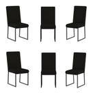 Kit 6 Cadeira Estofadas Base de Ferro Preta Para Mesa Jantar