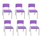 Kit 6 Cadeira Iso Infantil Violeta Brinquedoteca Escola Creche Igreja