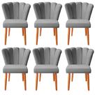 Kit 6 Cadeira Poltrona Sala de Jantar Penteadeira Reforçada Decorativa Pétala Suede