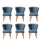 Kit 6 Cadeira Poltrona Sala de Jantar Penteadeira Reforçada Decorativa Pétala Suede
