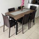 Kit 6 Cadeira Rattan Marrom Sala Jantar Restaurante