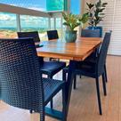 Kit 6 Cadeira Rattan Preta Sala Jantar Restaurante