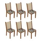 Kit 6 Cadeiras 4291 Madesa Rustic/crema/hibiscos