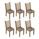 Kit 6 Cadeiras 4291 Madesa - Rustic/Crema/Hibiscos