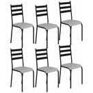Kit 6 Cadeiras 541 Sala Jantar Cozinha Pés Aço Tubular
