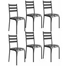 Kit 6 Cadeiras 541 Sala Jantar Cozinha Pés Aço Tubular
