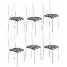 Kit 6 Cadeiras 541 Sala Jantar Cozinha Pés Aço Tubular