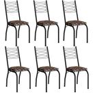 Kit 6 Cadeiras Aço Carbono Tubular Metálica Acabamento D-25 Luana Preto-mosaico Palha Kit 6 Cadeiras Aço Carbono Tubular Metálica Acabamento D-25 Luana Preto-mosaico Palha