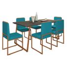 Kit 6 Cadeiras Barcelona Base Bronze - 95cm X 44cm