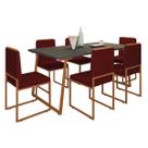 Kit 6 Cadeiras Barcelona Base Bronze - 95cm X 44cm